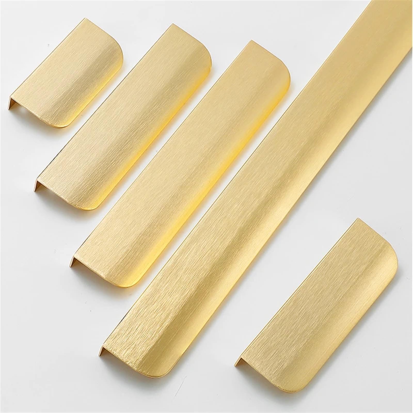 Ukryty uchwyt szafki | Wielokolorowe uchwyty do szafek 80-500 mm: ukryta konstrukcja(Brushed Gray,Length 500mm)