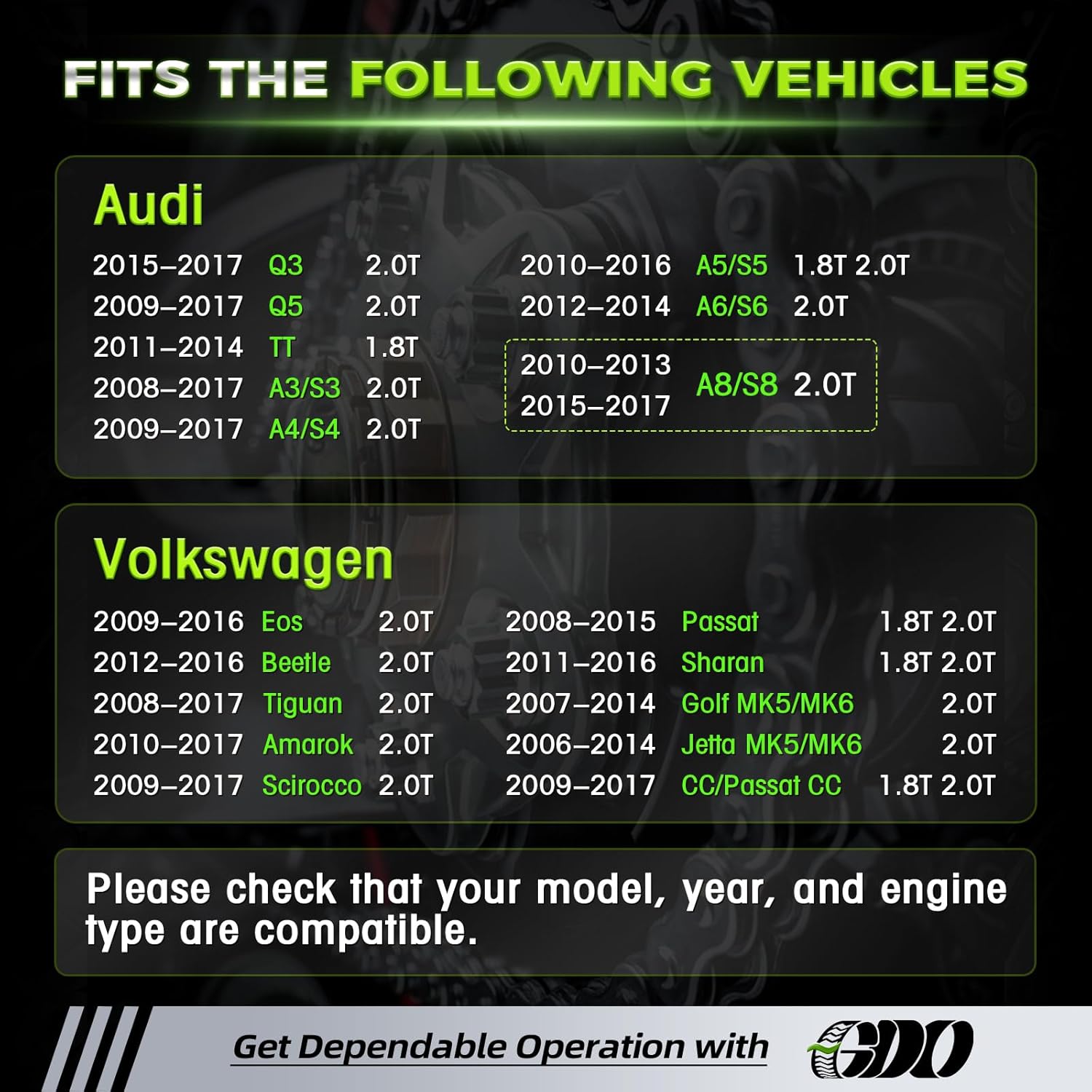 Audi Q5 2.0T Timing Chain Kit With EA888 Valve Cover Gasket For Fits 2008-2017 Audi Q5 A4 A5 A6 1.8T 2.0T, 2006-2017 Volkswagen Jetta Tiguan Passat,Replace#06H103269H Kit De Cadena De Tiempo De