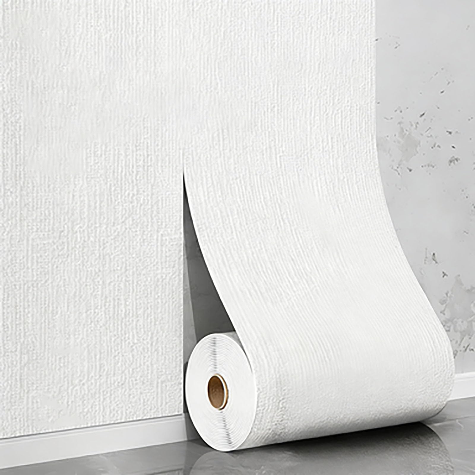 Self-Adhesive Insulating Wallpaper Roll - 5mm Foam Wall Panels Waterproof/Moisture-Resistant/Sound Insulation for Kitchen, Bathroom, Countertops, Interior Wall Cladding,White,50cmx10m