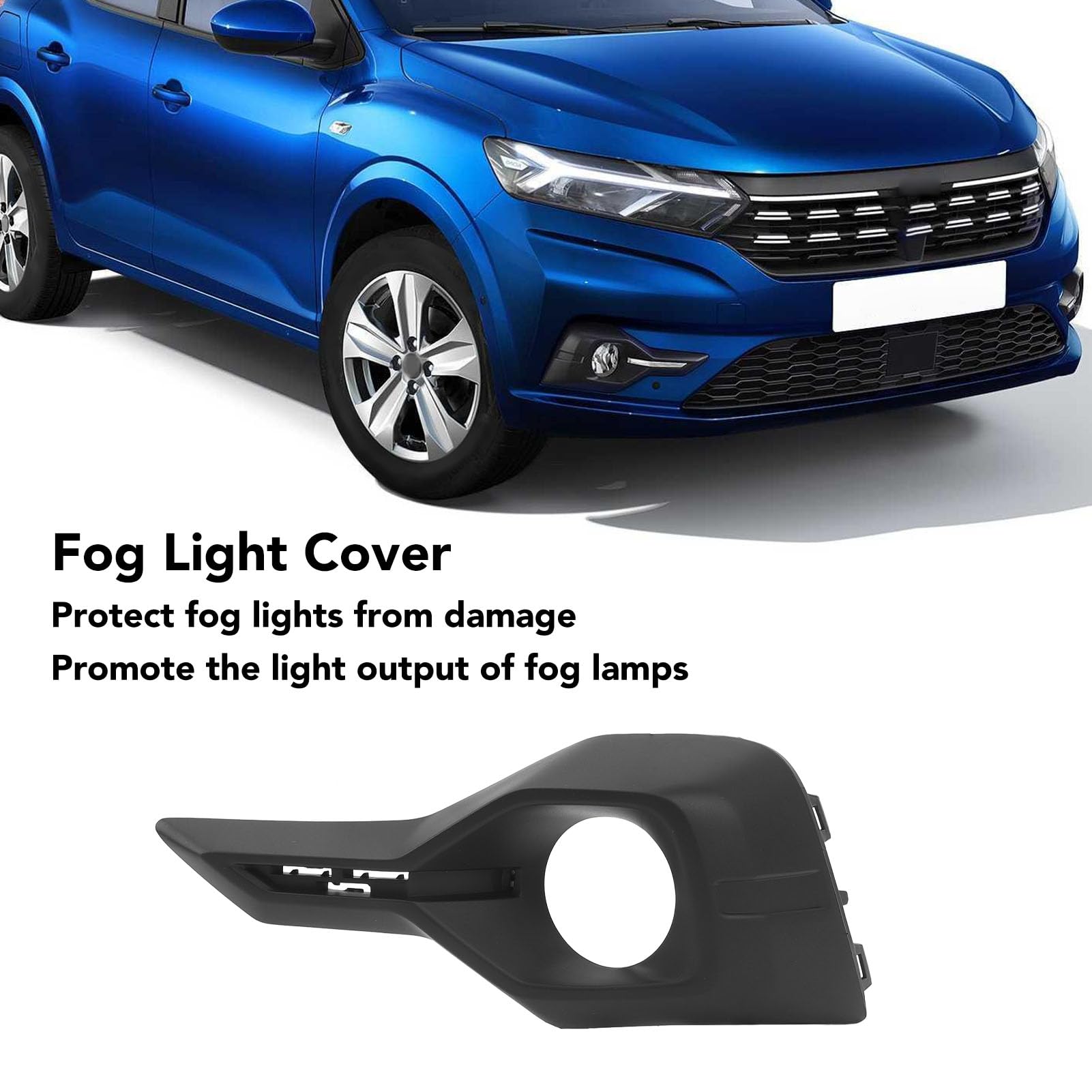 Akozon Copertura Fendinebbia Anteriore, Sostituzione Griglie Copertura Fendinebbia Paraurti Anteriore per Dacia Sandero MK3 2021+, Cornice Cornice Fendinebbia (Sinistra 261A39803R)