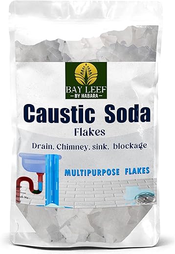 Bay leef Caustic Soda 500g for Drain.cleaning,Drainage Block Remover,Chimney Cleaning–Non-Toxic & Odorless Drain Cleaner Powder for Chimney & Drain...