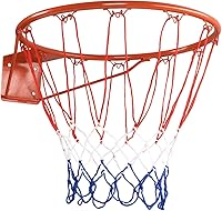 Vista 1 de GYMAX Llanta de baloncesto, repuesto de borde de baloncesto de 1518 pulgadas con red para todo tipo de clima, aro de baloncesto de repuesto