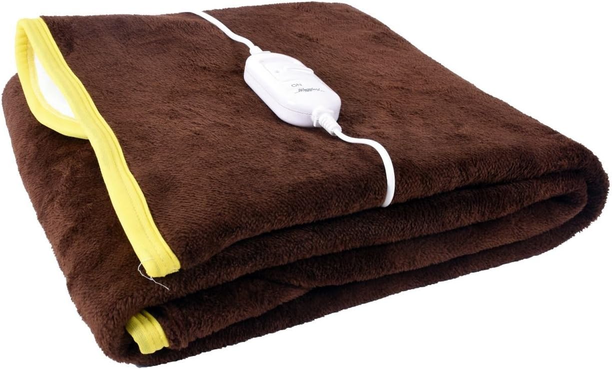HOME ELITE Microfibre Electric Single Bed Under Blanket/Bed Warmer - (150 x 80 cm, Brown)