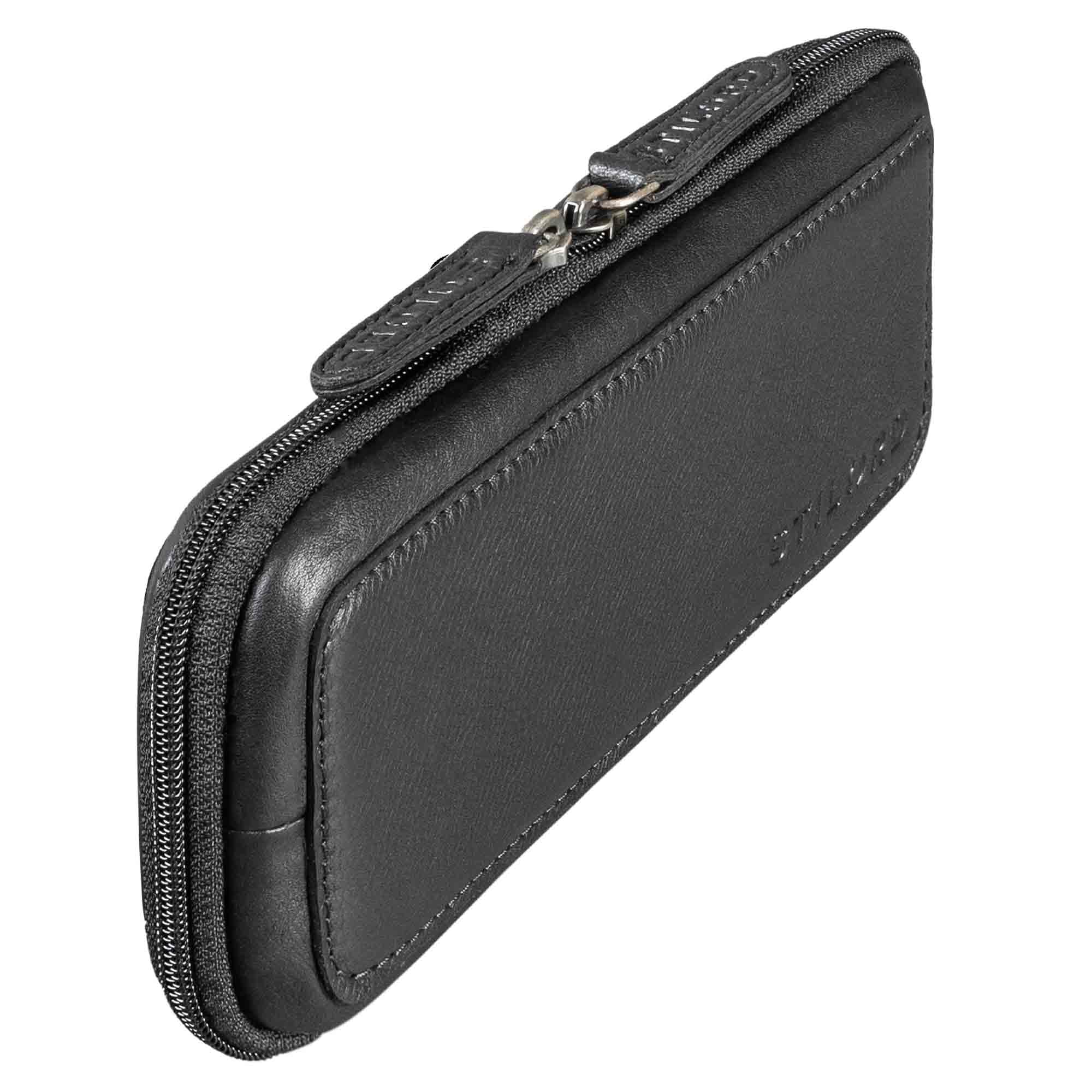 STILORD 'Scotty' Leather Case Vintage with Zip Hardcase Pencil Holder Men's Genuine Leather Slim Pencil Box Cosmetic Pouch Ladies Pen Folder Small - Image 4