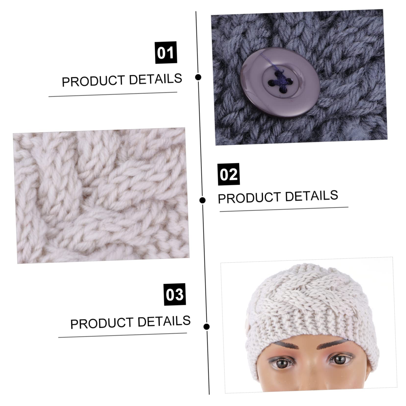 FOYTOKI 4Pcs Knitted Button Headband for Ear Protection and Warmth Elastic Hair Band for Face Masks Stylish Winter Ear Warmers