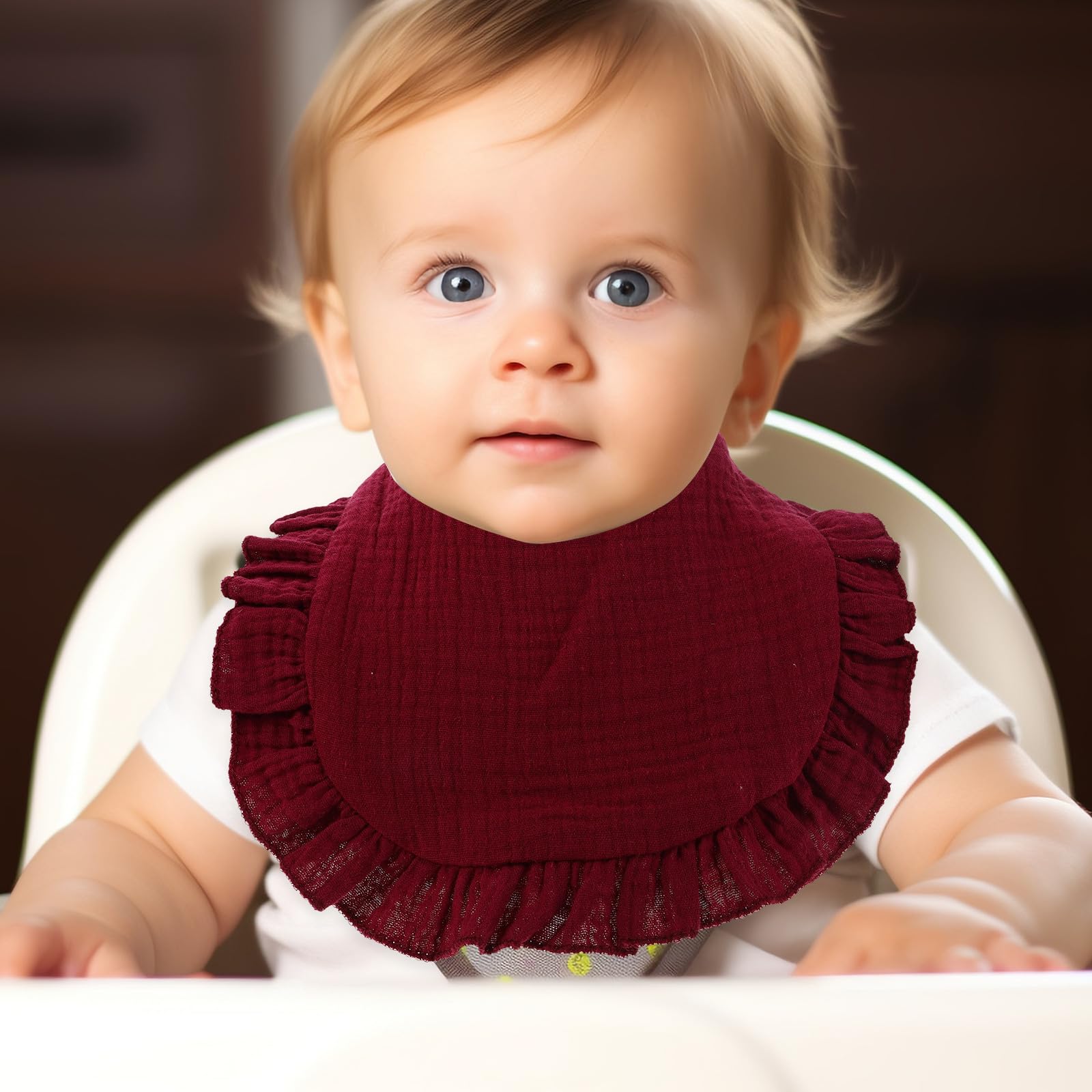 8 Stück Pack Lätzchen aus Weichem Baumwollmaterial Super Saugfähig Sabberlätzchen für Jungen und Mädchen Vielseitige Farbauswahl Geeignet zum Zahnen