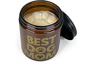 Best Dog Mom Candle | Warm Vanilla Scented Birthday Candles for Mom