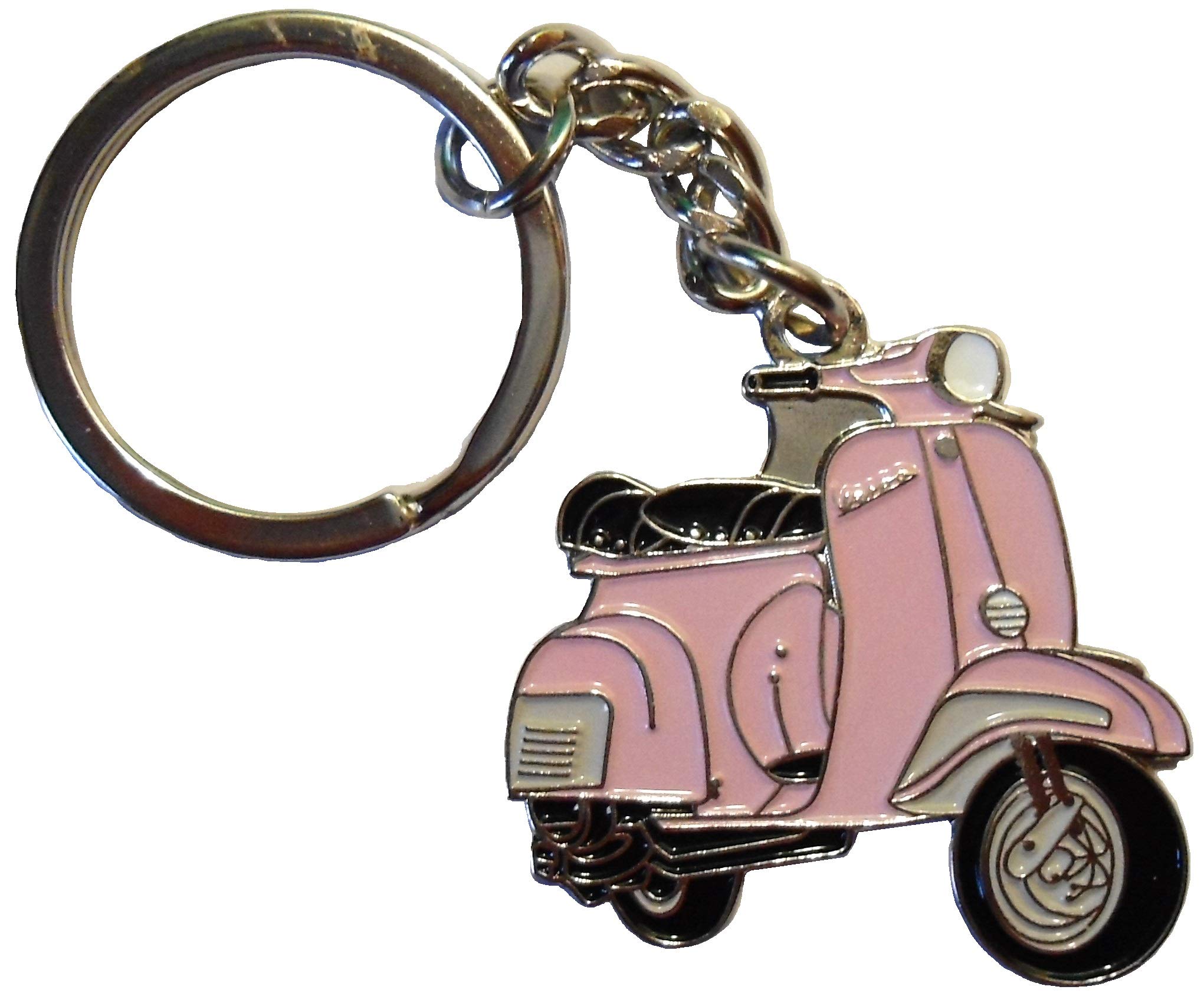 B4B Pink Girls Scooter Metal & Enamel Female MOD Keyring Scooterist MODS