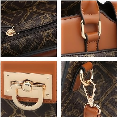 Miniatura 5 de Dasein Bolsos de mano para mujer, monederos con monograma, bolso grande para mujer, bolso de hombro, bolsa de trabajo con asa superior, juego de 2