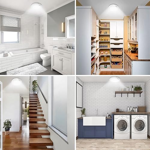 Miniatura 7 de Luces LED inalámbricas con sensor de movimiento, luces LED inalámbricas para interiores, con detector de movimiento, 210 lúmenes, 6000 K, para