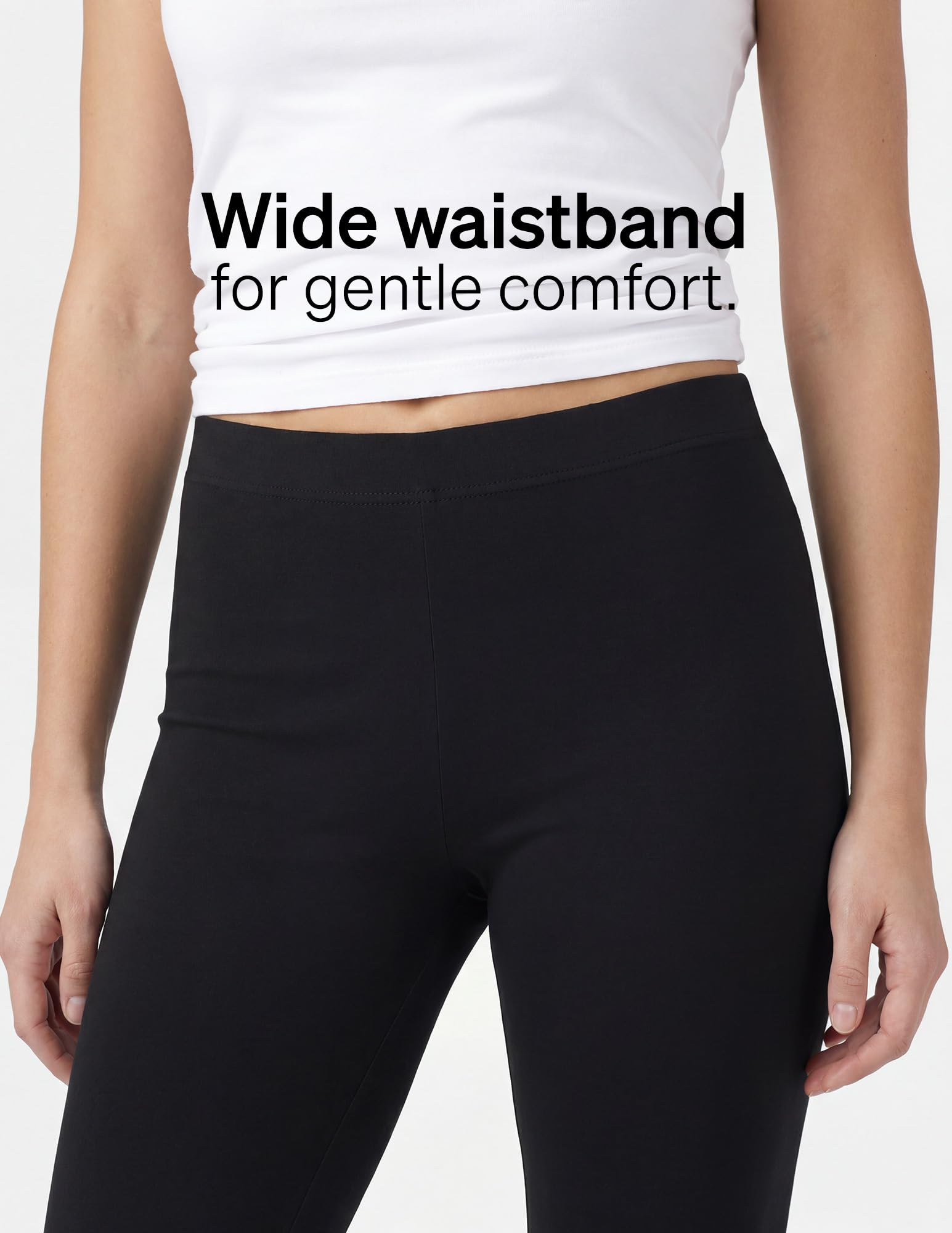 HUE Leggings de Algodón Opacos con Cintura Ancha, Calcetines Mujer