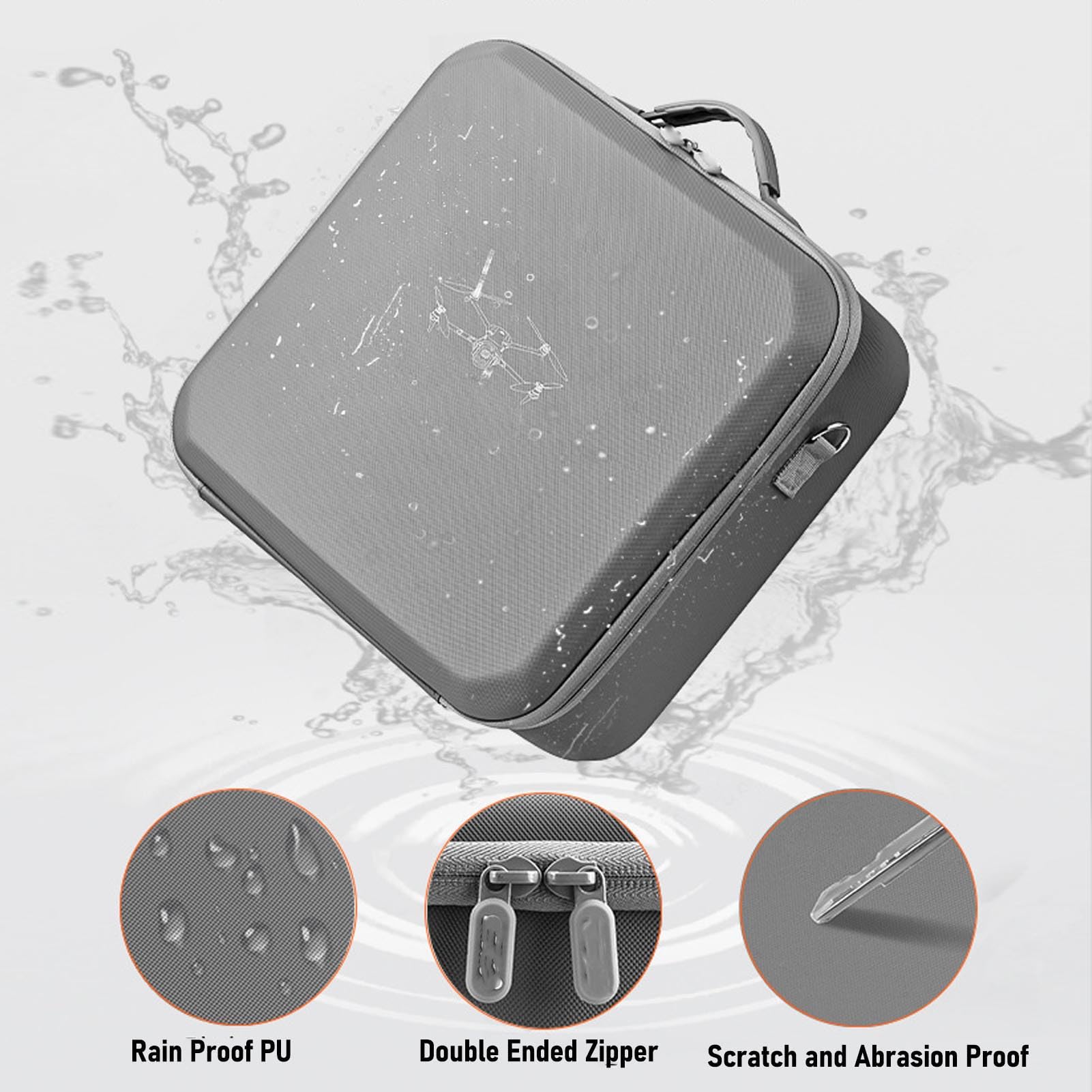 KUIDAMOS Estuche de Transporte para Dron, Bolsa Protectora Portátil con Absorción de Golpes para 4PRO para Viajeros, Material PU a Prueba de Lluvia