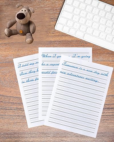 Miniatura 4 de Papel de escritura a mano para jardín de infantes para niños, papel de escritura de práctica a rayas para niños, 100 hojas, papeles de escritura