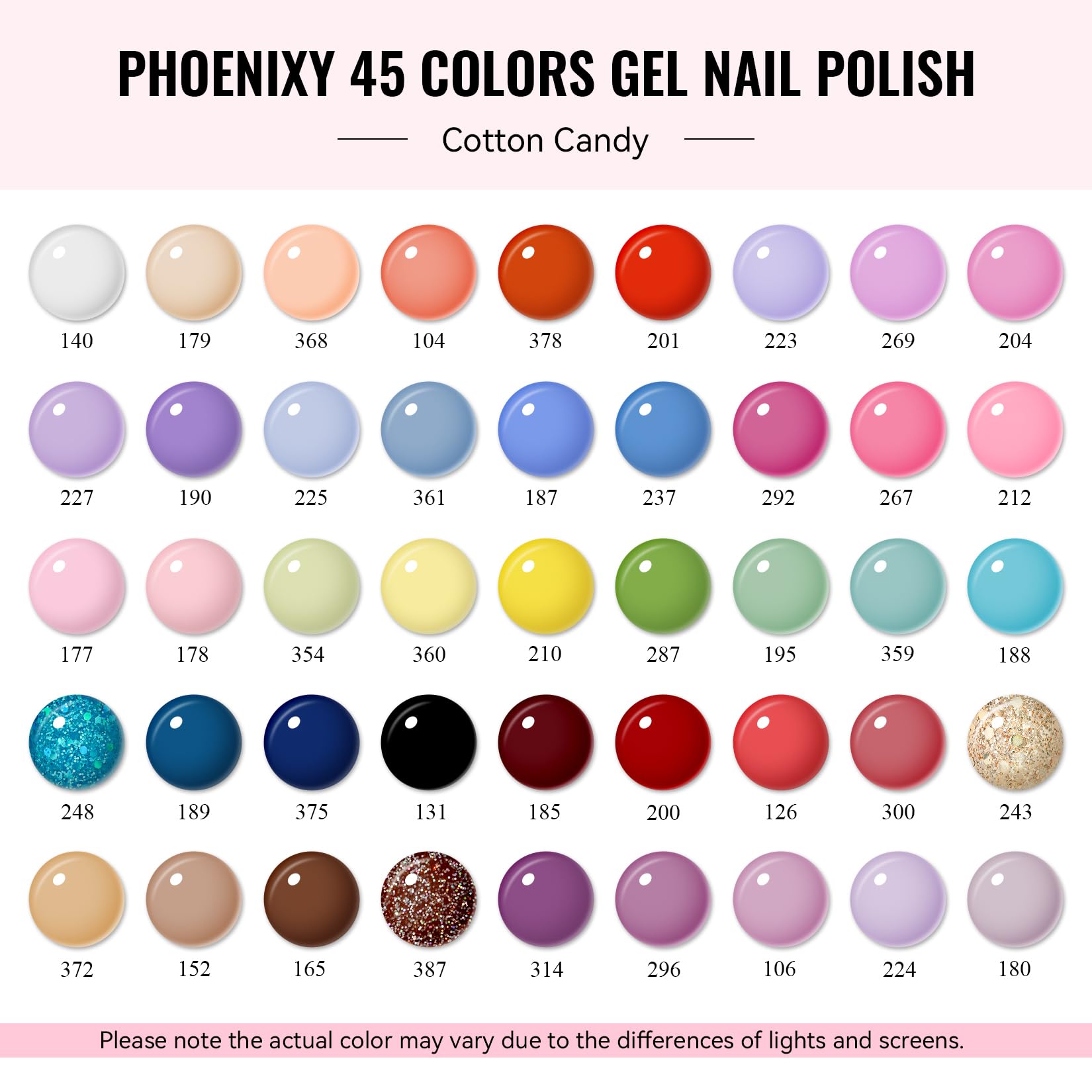 Phoenixy Kit Uñas Semipermanentes con 48 W Lámpara LED, 45 Colores Uñas Semipermanentes Kit Completo con Base y Top Coat Kit de Manicura de Regalo