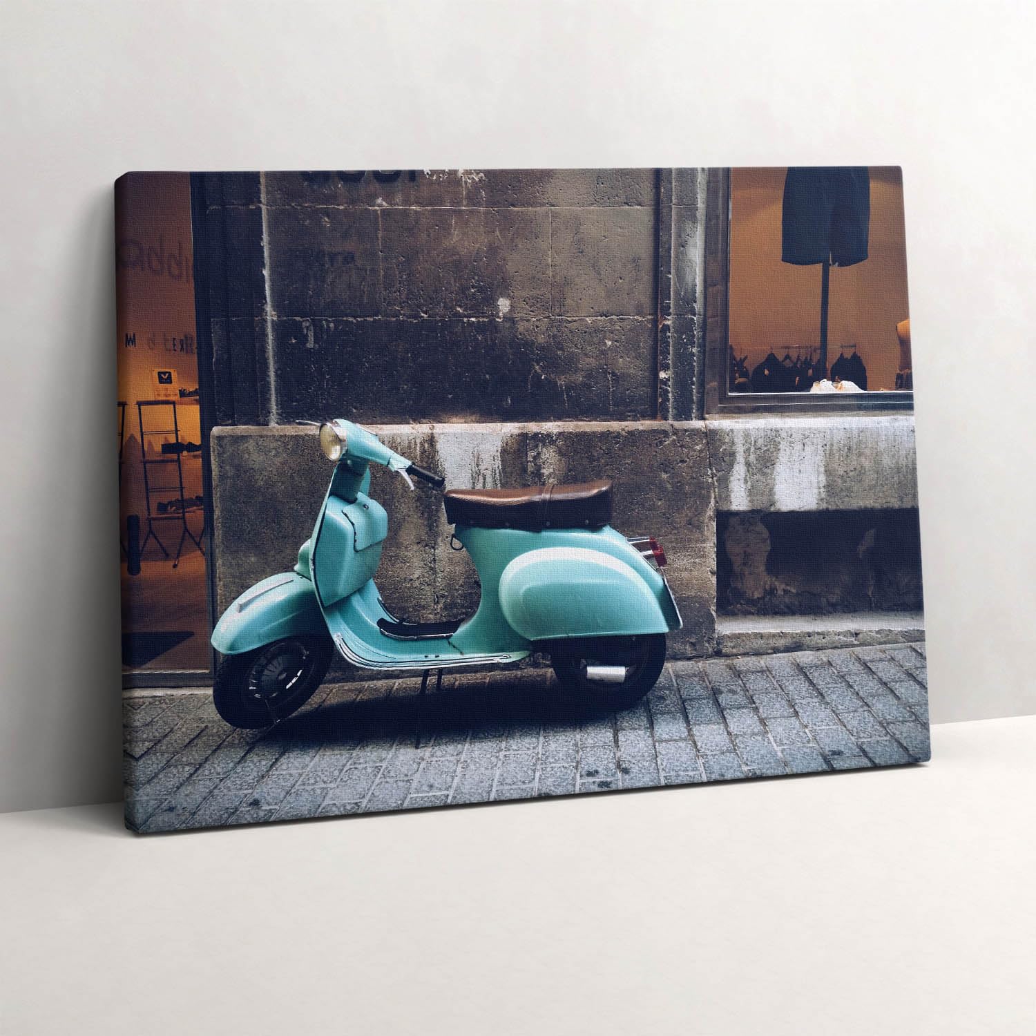 Tableau 80x60cm Scooter à Palma de Majorque - Décoration Murale Peinte