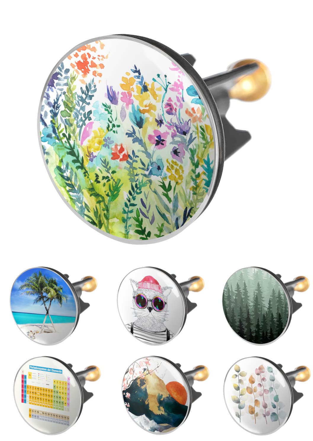 Tappo Scarico Lavabo In Acciaio Inox Con Fiori - Spina Eccentrica 40mm Con Vite In Ottone Per Stabilità - Foto 9