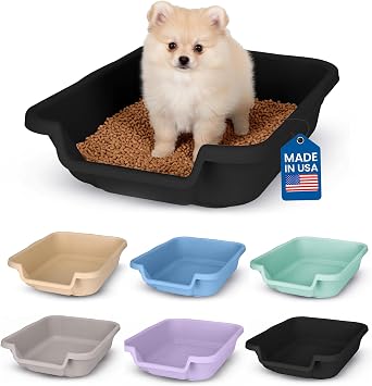 Dog Litter Box, Small Size, Blacksmith Black, for Small Dogs Up to 6 lbs