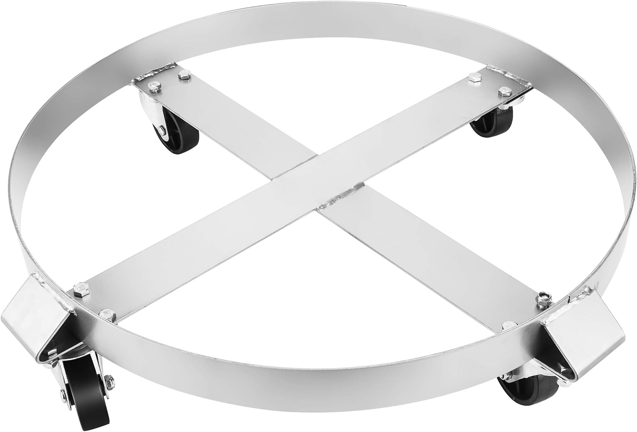 55-Gallon Drum Dolly - Heavy-Duty Steel Dolly with Cross Braces and 4 Caster Wheels – 1,000-Pound Capacity by Pentagon Tools