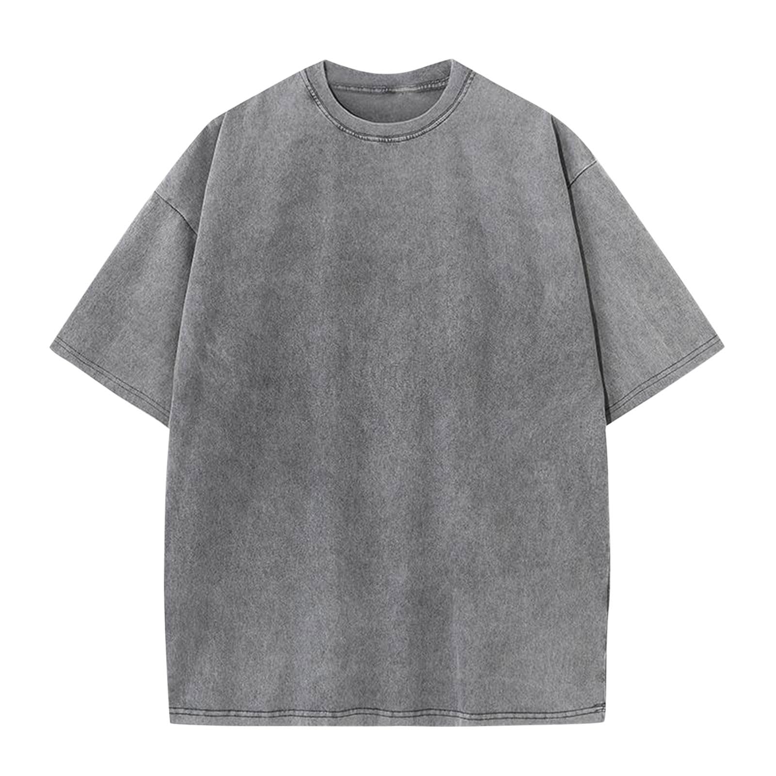 Mens Cotton T-Shirts Big and Tall Short Sleeve Crewneck Basic Tees Loose Solid Vintage Casual Summer Y2k Tshirts