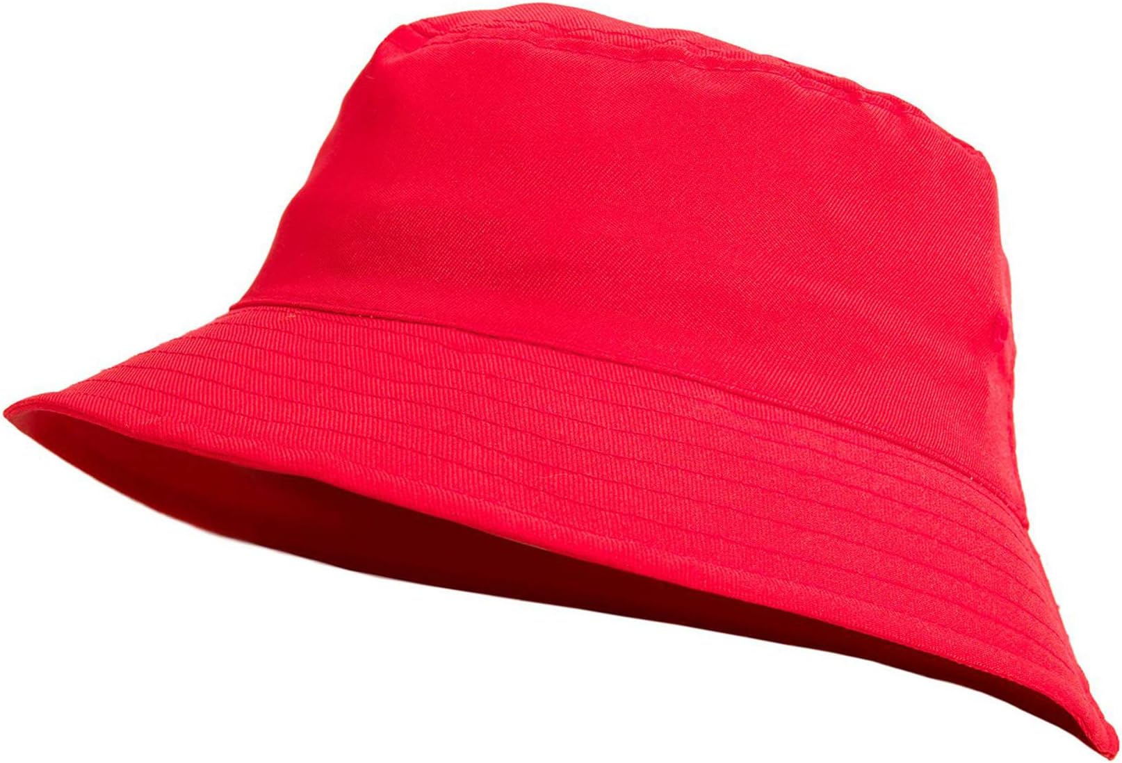 Kids Bucket Hat Youths Hats Summer Boy Girl Fisher Outdoor Sun Beach Hat Circumference 54cm (Red 54cm)
