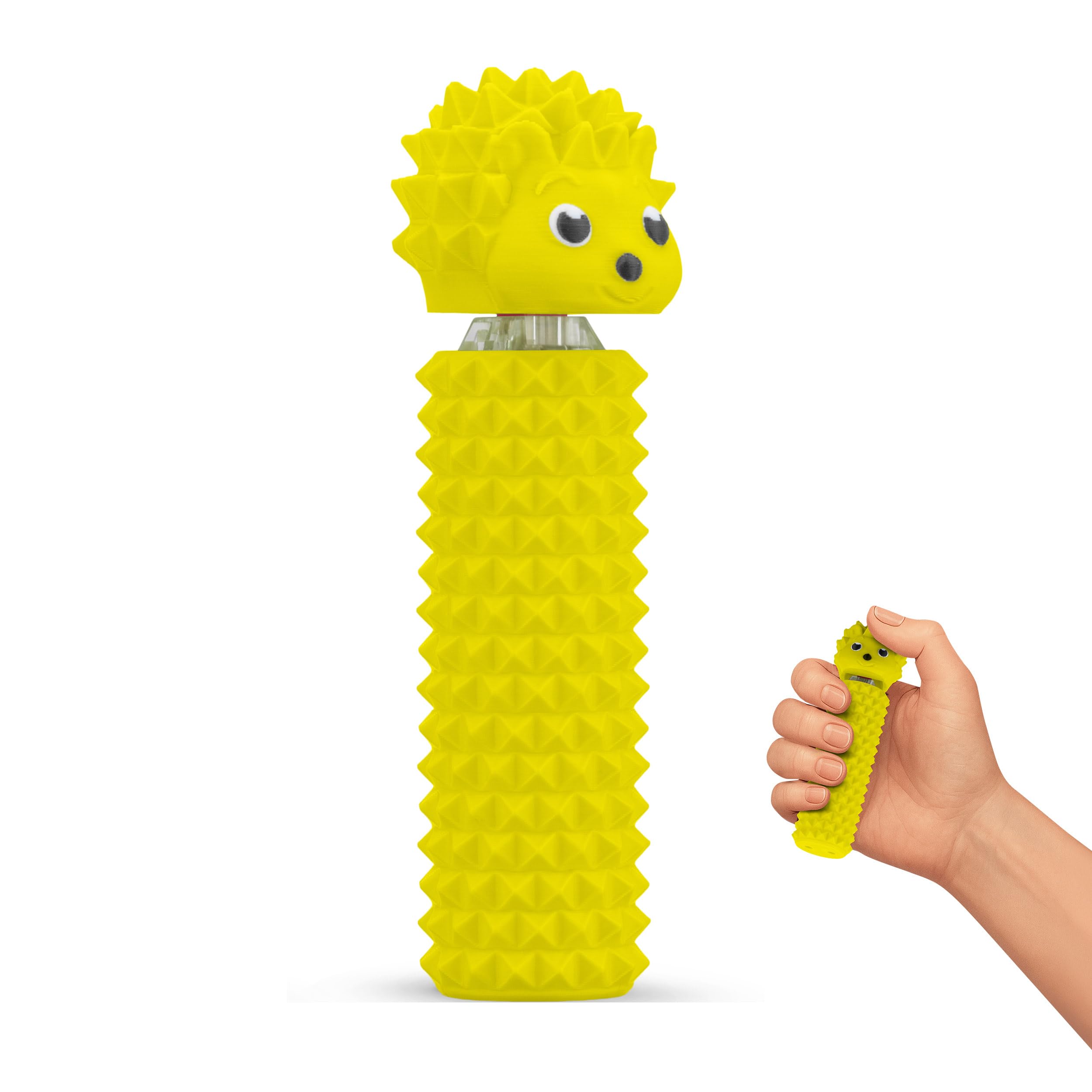 Distractibles Hedgy - The Hedgehog Sensory Pain Stim Fidget Clicker, Spike Textured for Stress Relief, Focus and Concentration (Yellow)