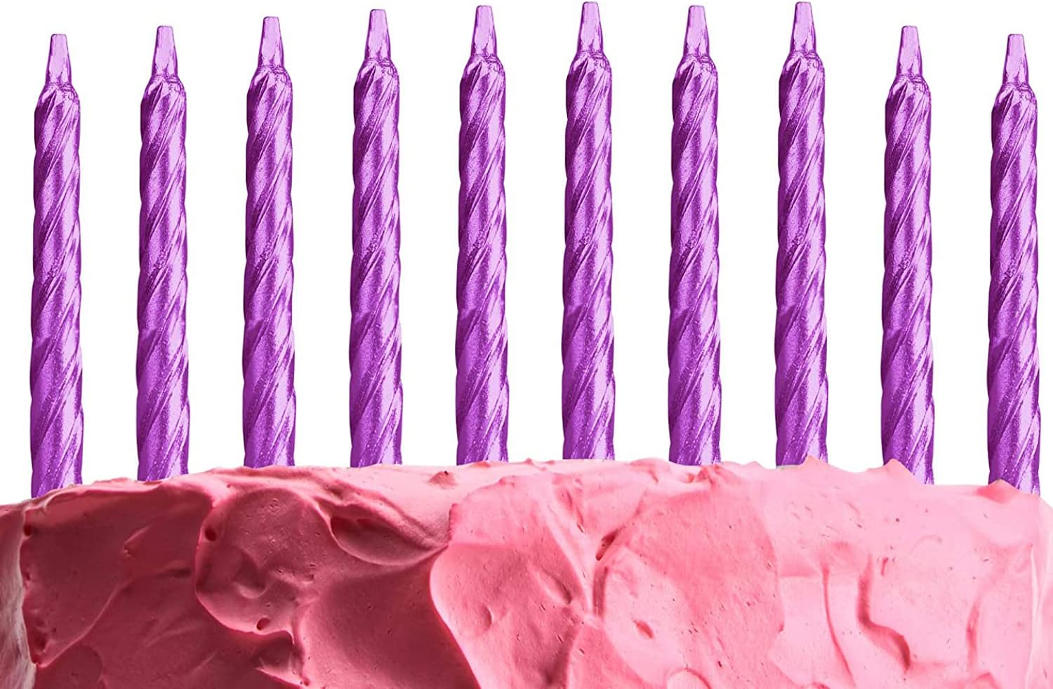 10pcs Spiral Purple Candles for Birthday Anniversary Party Cake Topper Decorations