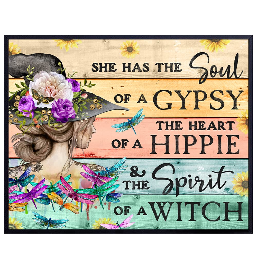 Amazon Witch Wall Art Decor She Has The Soul Of A Gypsy The