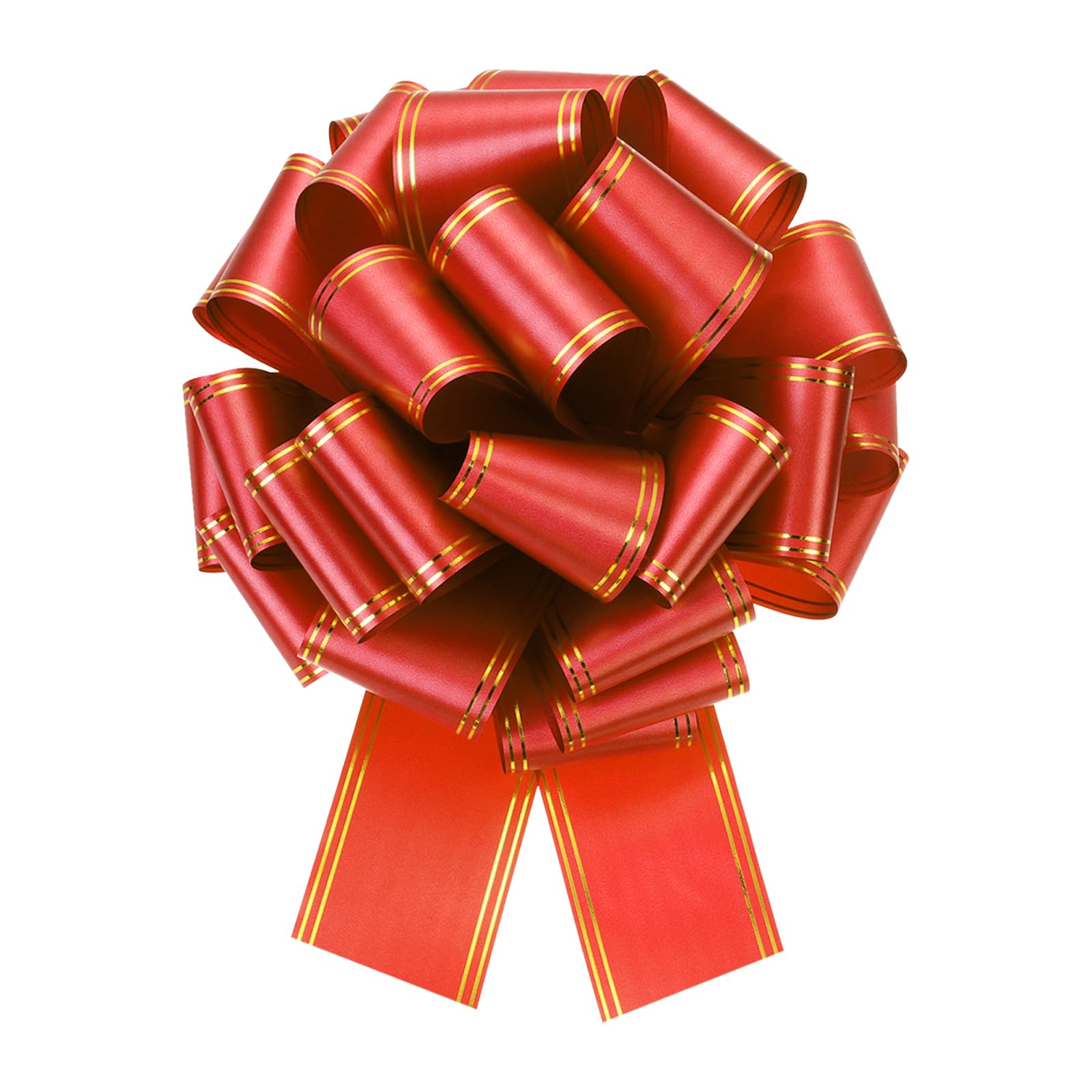 sourcing map 14 Inch Giant Large Pull Bow Big Metallic Car Bows Ribbon with Gold Edge for Wedding Presents Gift Wrapping Christmas, Red