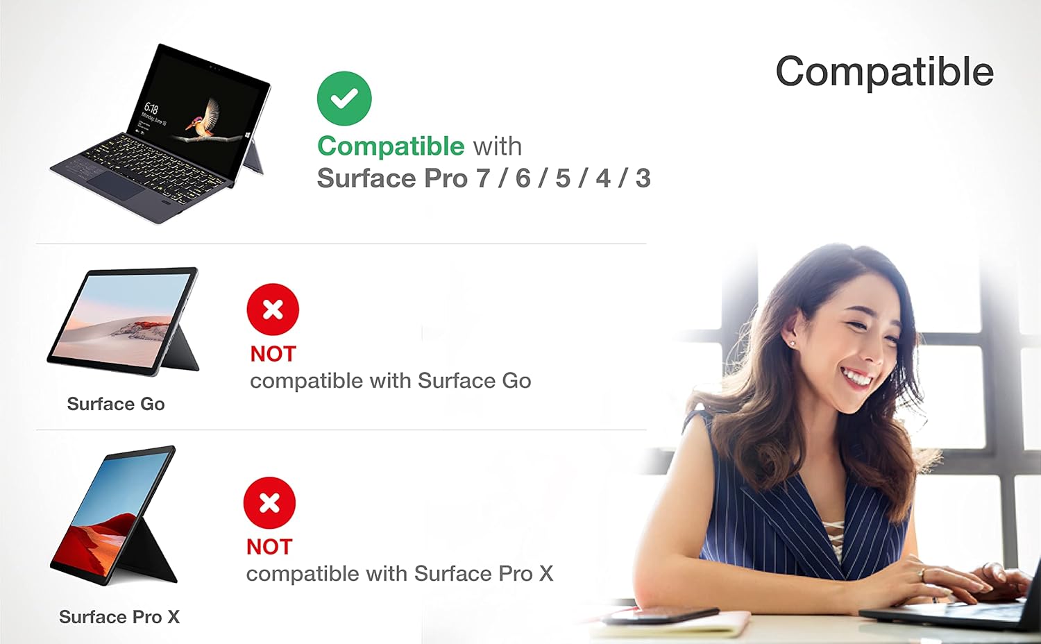 Onе-Dау Sаlе: Uр tо 50% оƒƒ Keyboard Replacement Type Cover Trackpad Mouse for Microsoft Surface Pro 7/6 / 5/4 / 3 Ergonomic Portable Slim Wireless Bluetooth Rechargeable (with Backlit) Nеw Prоduсt Keyboard Replacement Type Cover Trackpad Mouse for Microsoft Surface Pro 7/6 / 5/4 / 3 Ergonomic Portable Slim Wireless Bluetooth Rechargeable (with Backlit)