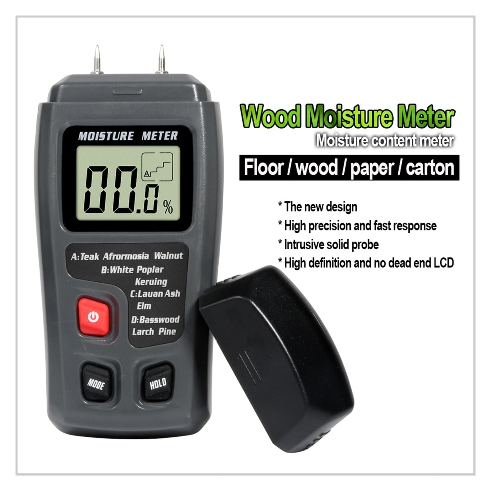 Medidor De Humedad Madera Digital Profesional 0~99.9% Higrómetro Instrumento Portátil Pantalla LCD Detector MT10