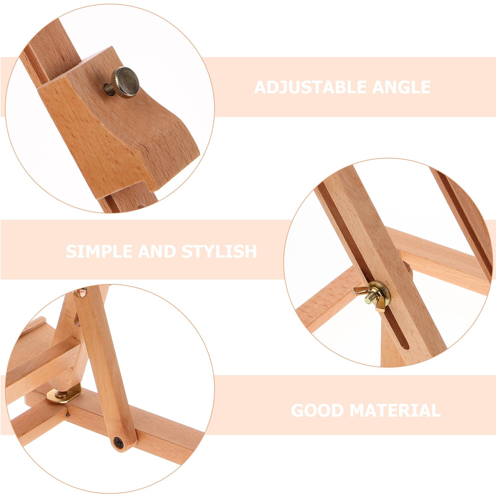 Chevalet de Table en Bois Massif pour Peinture et Dessin, Support Stable et Lisse, pour Adultes et Débutants en Atelier ou Présentation Artistique