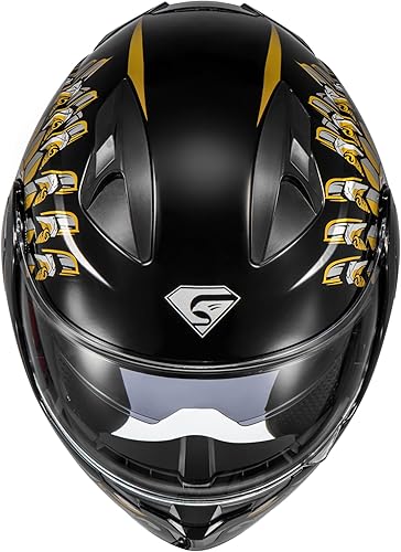 Miniatura 6 de KYPARA Casco modular de doble visera abatible de cara completa para motocicleta con certificación DOT de impresionismo