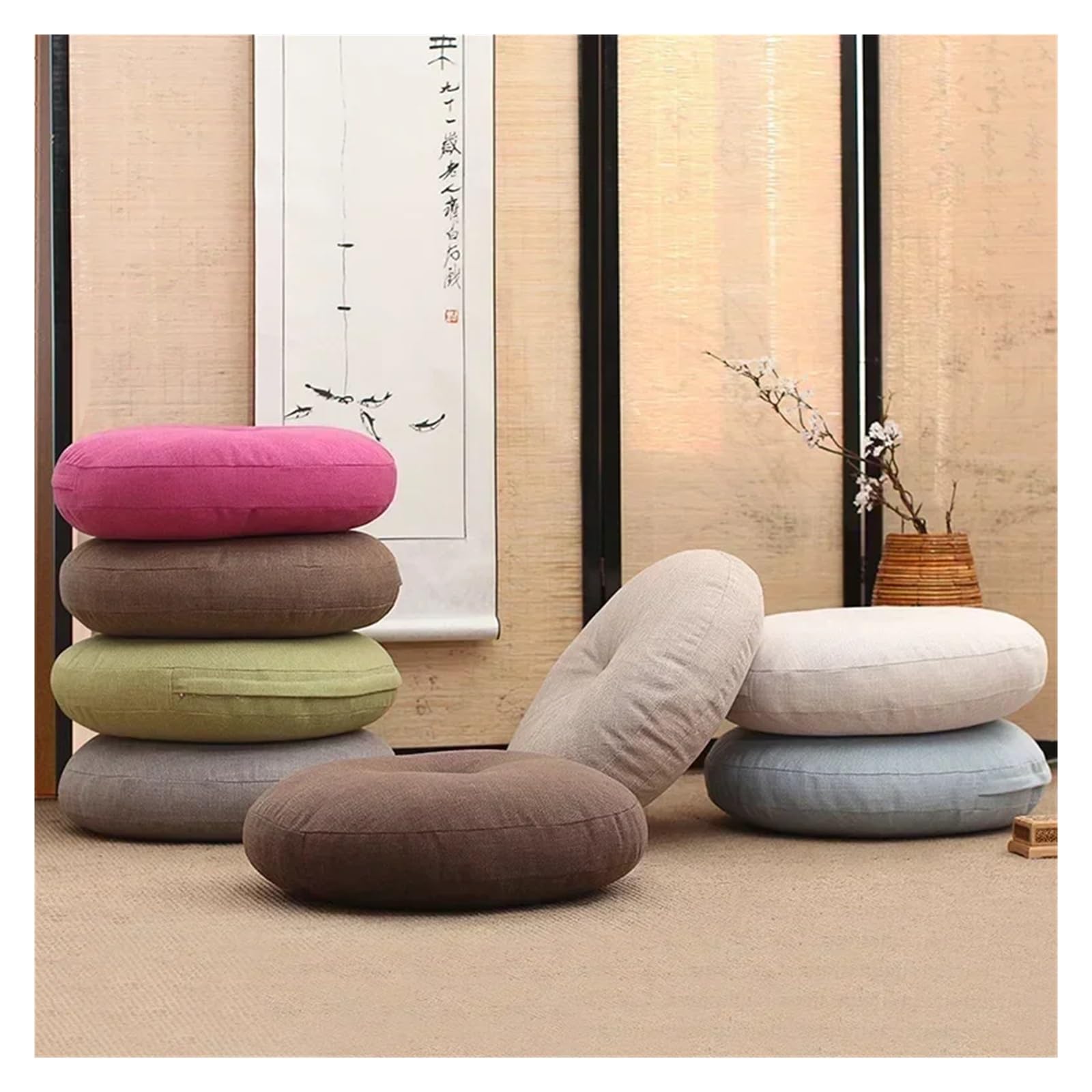 Lake Blue Yoga-Kissen, vielseitig, 40 x 40 x 10 cm, Sitzkissen für Matten, Stühle, Sofa, Bett und Auto, bequem, langlebig, stilvolles Heimdekor-Accessoire