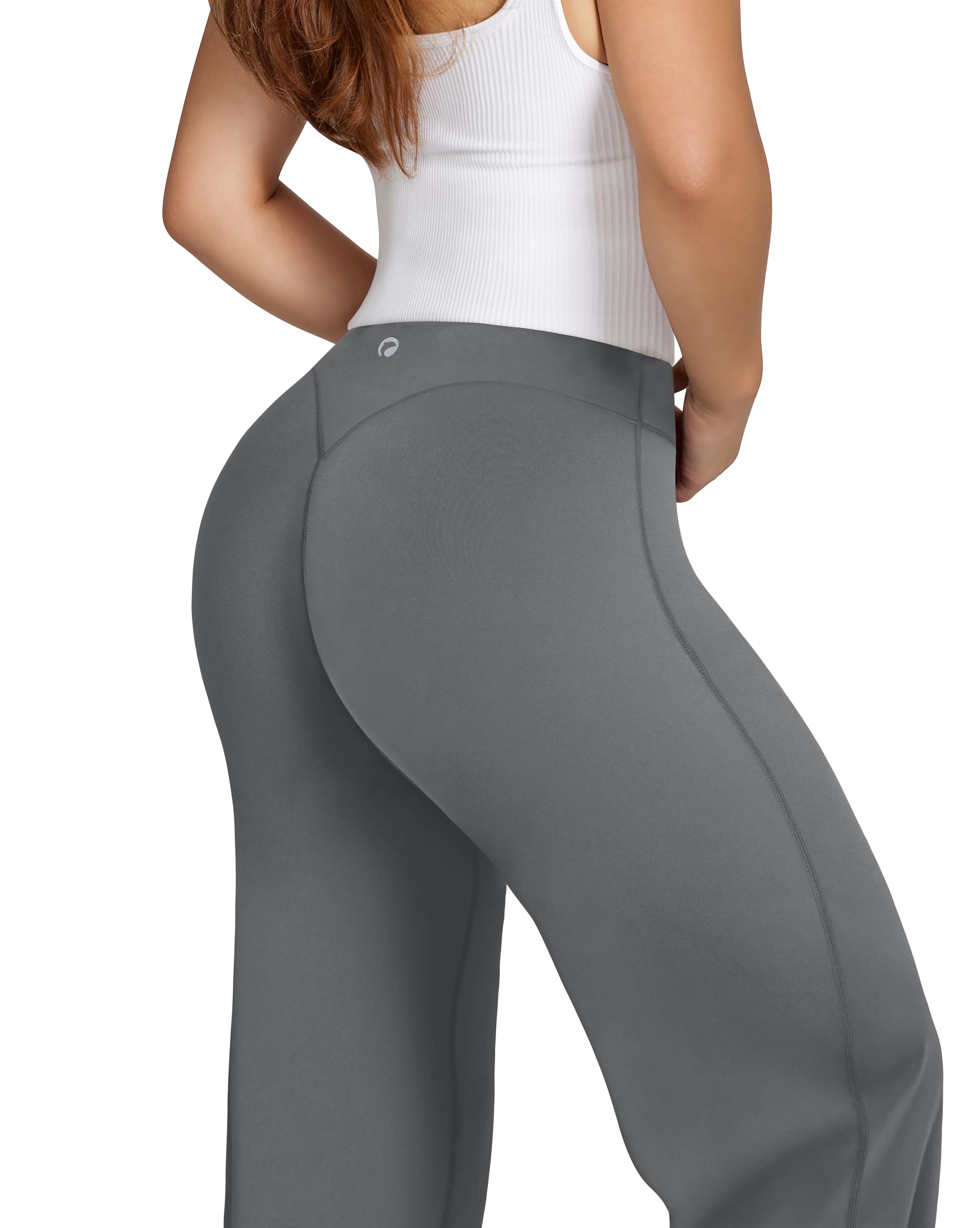 OQQ Pantalón Yoga Mujer Pierna Ancha Cintura Alta Elástico Sólido Casual Leggings de Fitness Gym Deportivos