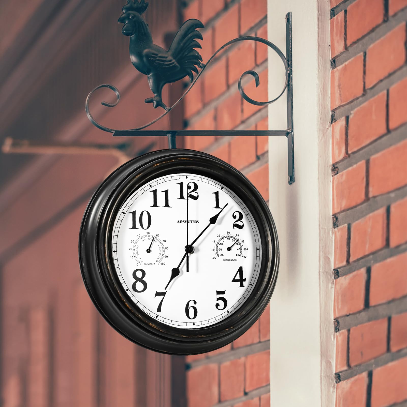 indoor outdoor clock thermometer combo