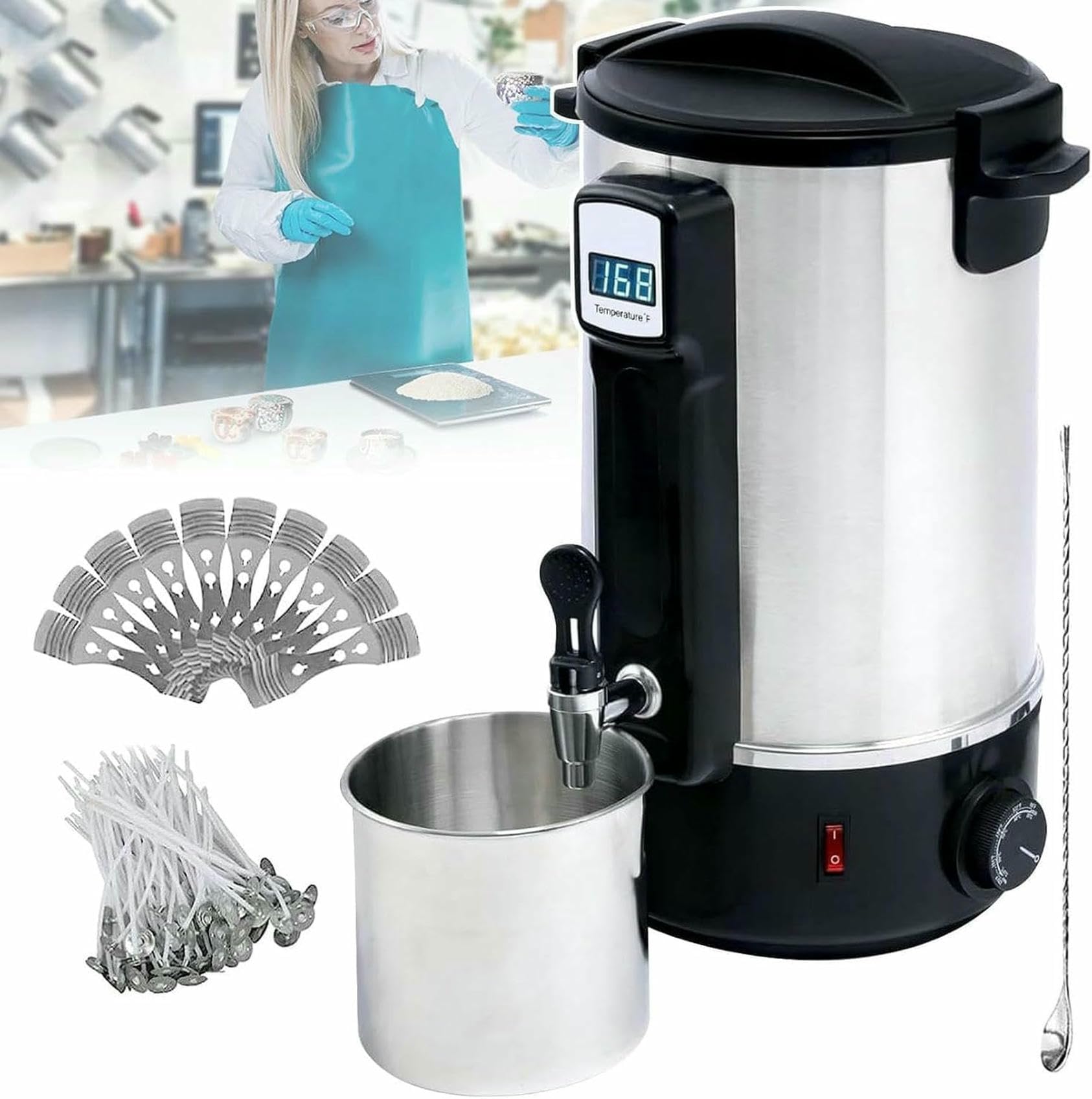 Pot de cire électrique 12L performant pour fusion de cire et fabrication de bougies