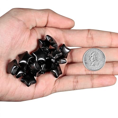 Miniatura 2 de Nupuyai Juego de 10 mini piedras de palma de bolsillo con forma de estrella de cristal, piedra de cristal curativa de reiki para ansiedad,