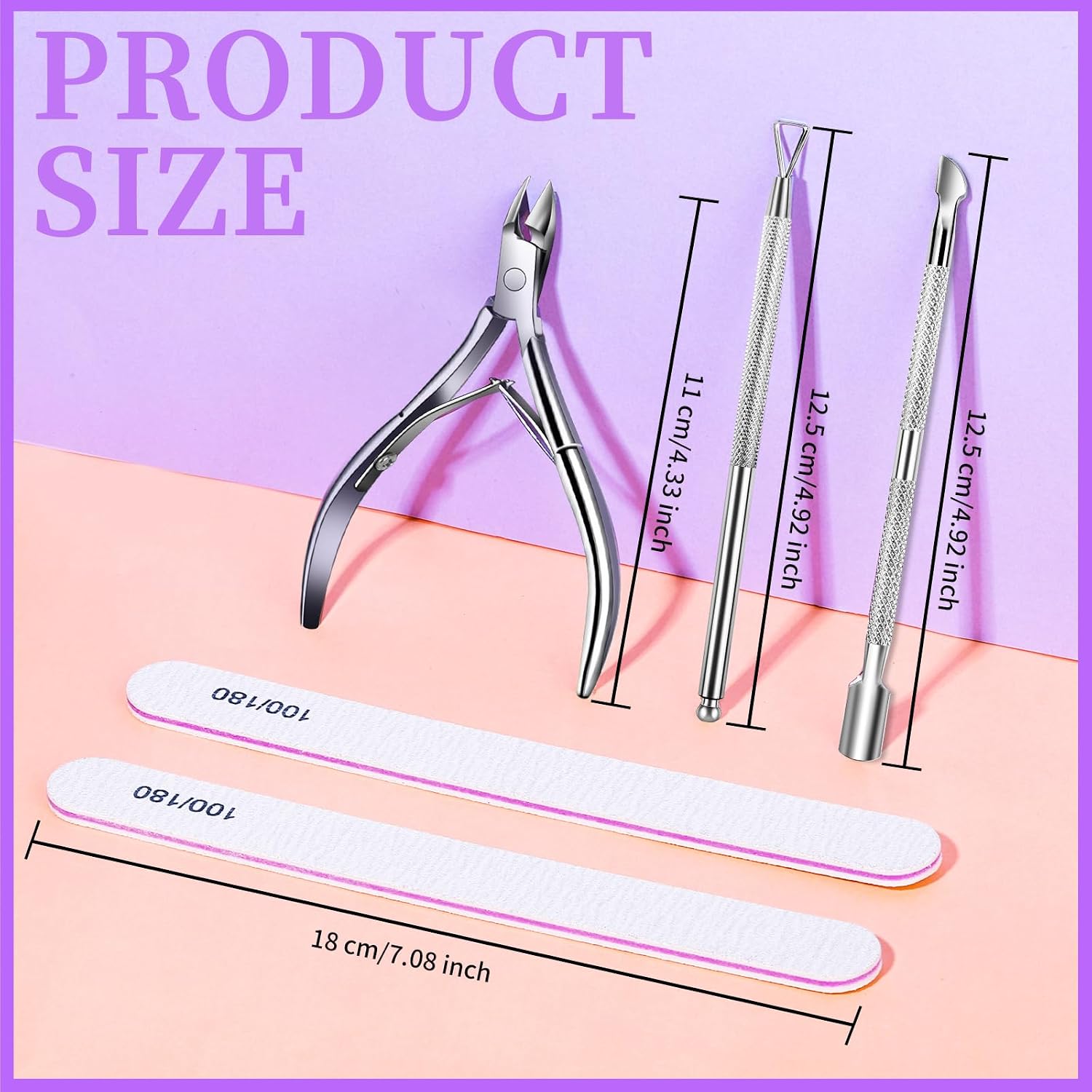 Teenitor Cuticle Remover with Cuticle Pusher and Cuticle Cutter