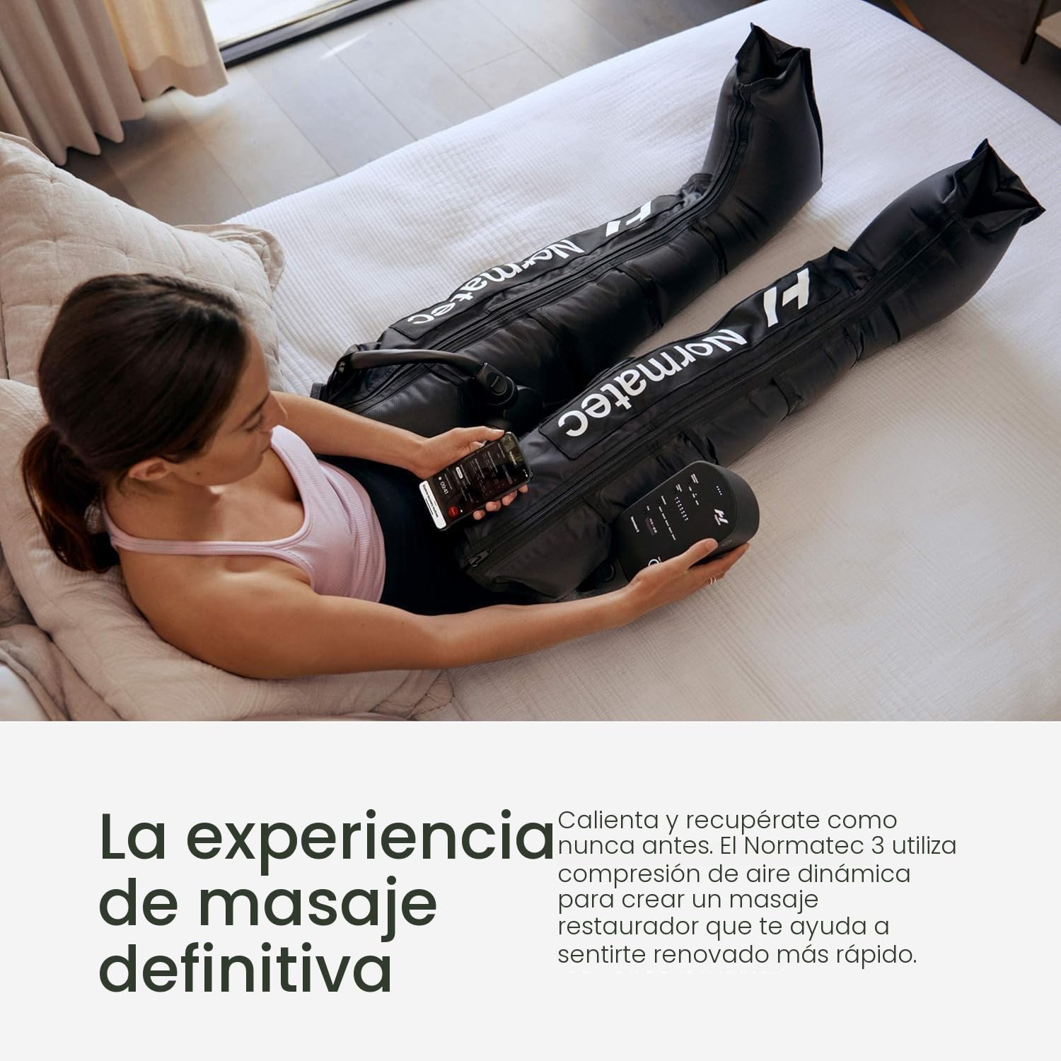 Hyperice Normatec 3 - Sistema de recuperación con tecnología patentada de masaje de compresión dinámica (Normatec 3 patas de tamaño estándar)