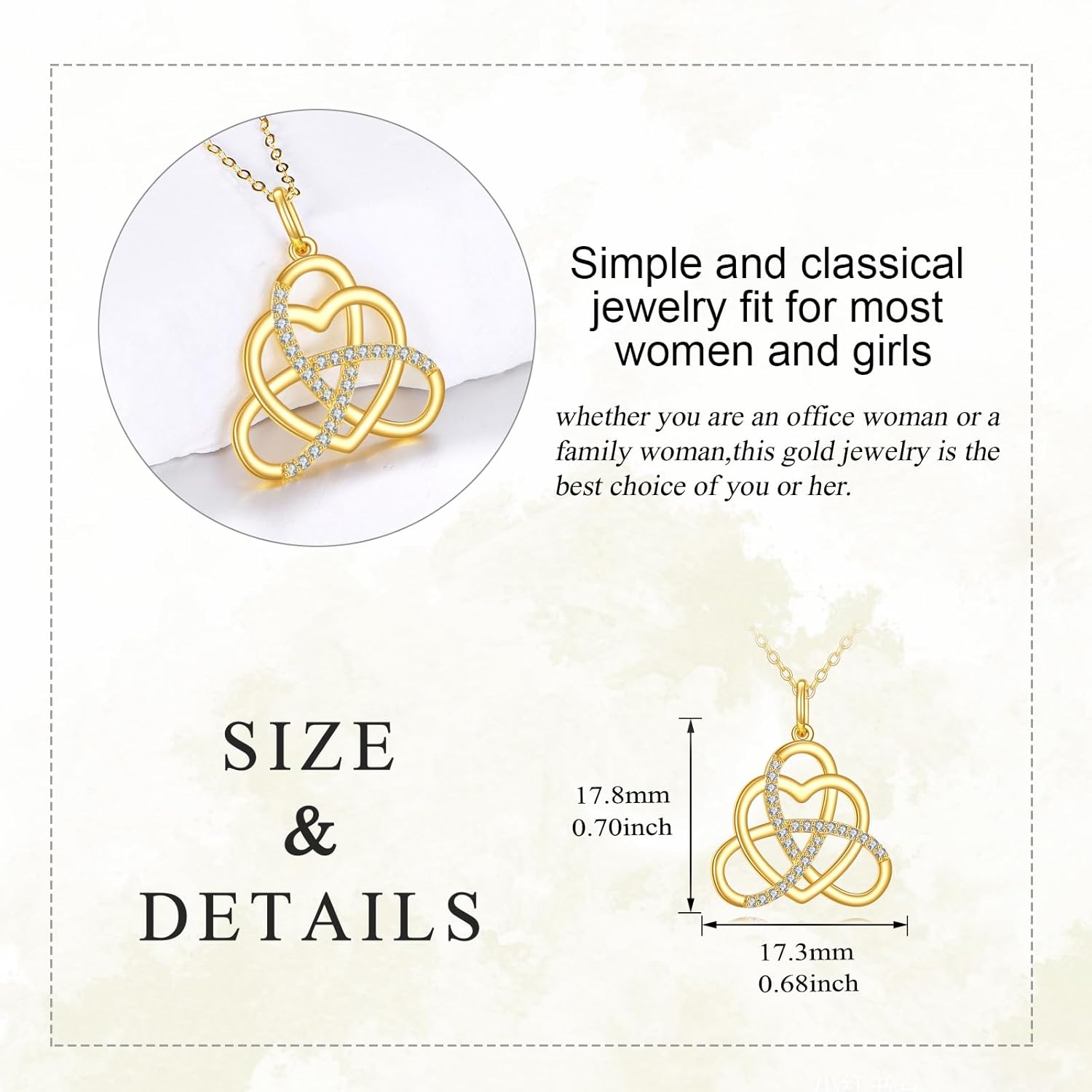 KECHO Celtic Knot Necklace 14k Gold Heart Celtic Pendant Birthday Gifts for Women Jewelry Gifts for Her - Image 4