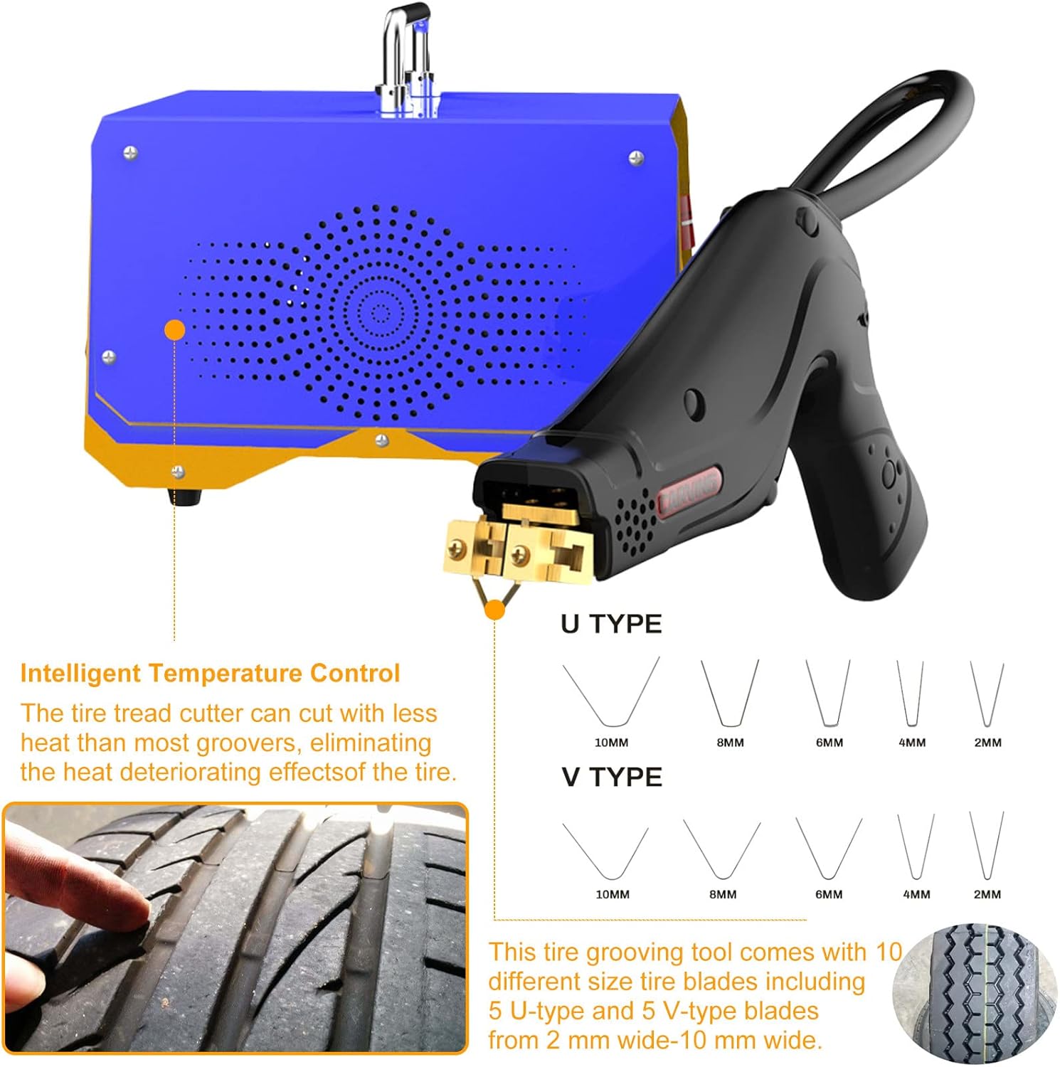 Tyre Regroover Tire Grooving Machine Solid Tire Grooving Tool Kit Ideal for Car, Motorcycle, Karting, ATV, Industrial Tires