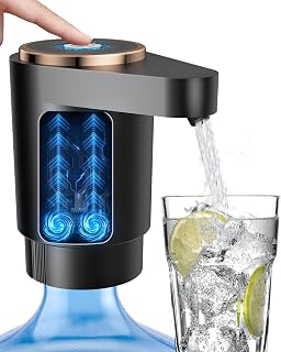 Cozycharm Electric Water Jug Pump for 5 Gallon Bottles - USB-C Rechargeable Dispenser, Dual Motors Fast Flow, Fits 2-5 Gallons, Portable for Home Office Camping Black