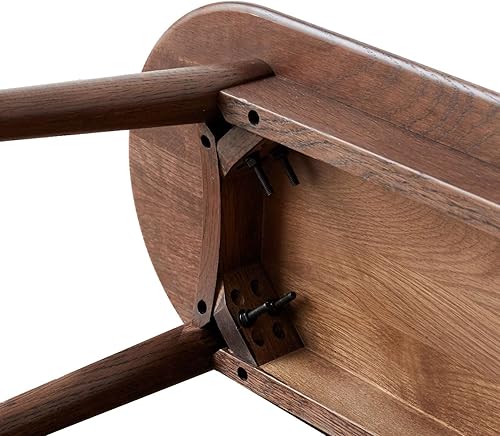 Miniatura 8 de FRITHJILL Banco de comedor de madera, taburete de entrada de estilo simple en nogal