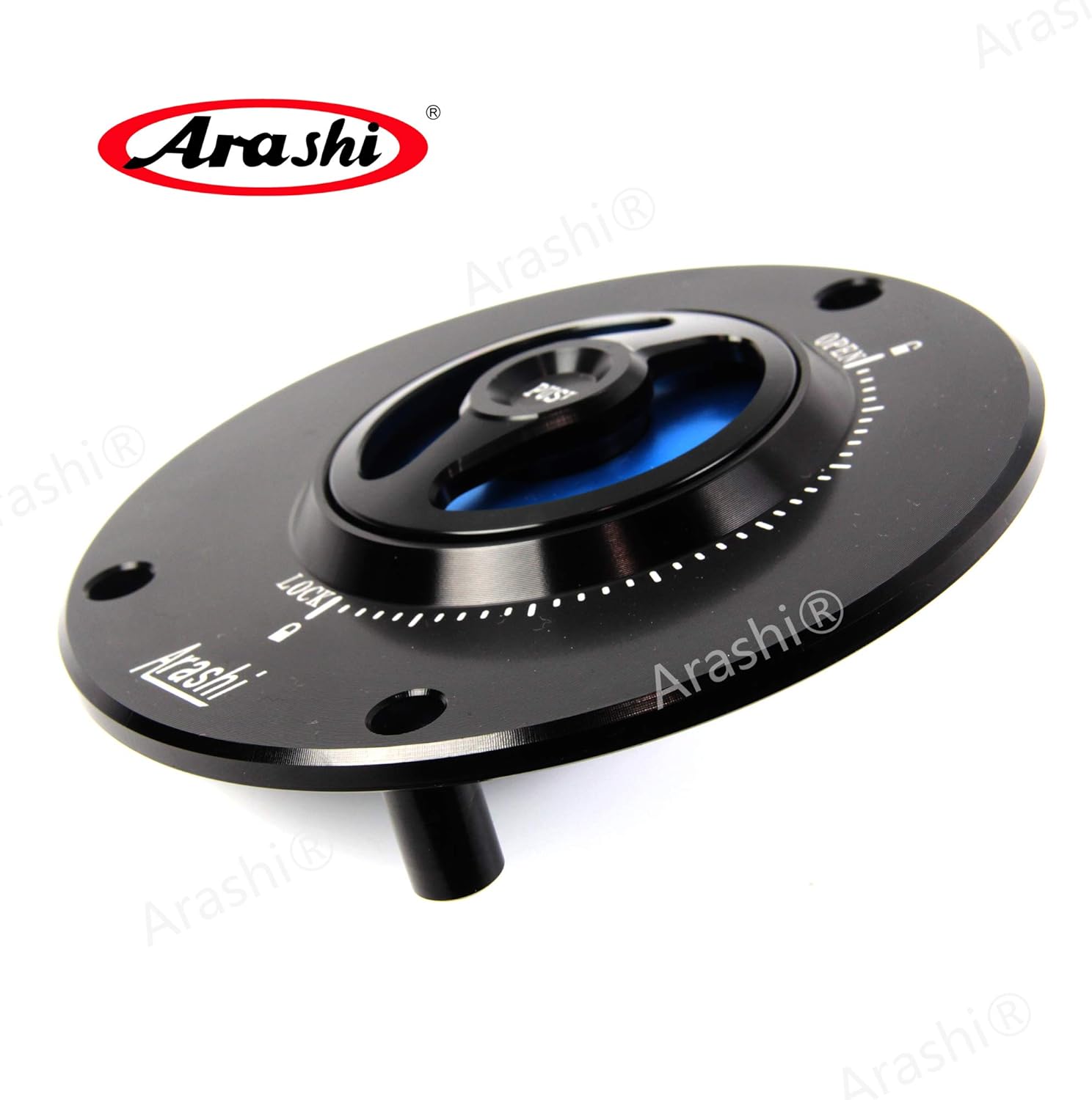 Arashi CNC Keyless Fuel Tank Gas Cap Cover for Honda VTR1000F, VTR1000 SP1 SP2, Hawk GT NT650, CBR600 F4 F3 F2, CBR600F4i, CB600F HORNET 600, CB900F Hornet 900, CB919, RC51, RVF400 Blue