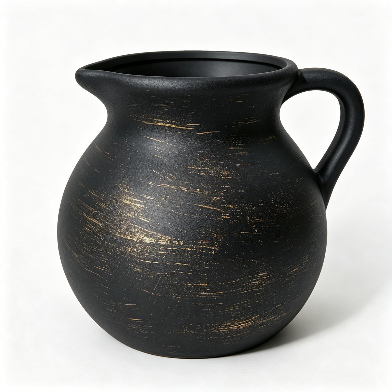 Yawinhe Utensil Crock, 7.3Inch Kitchen Worktop Utensil Holder, Black