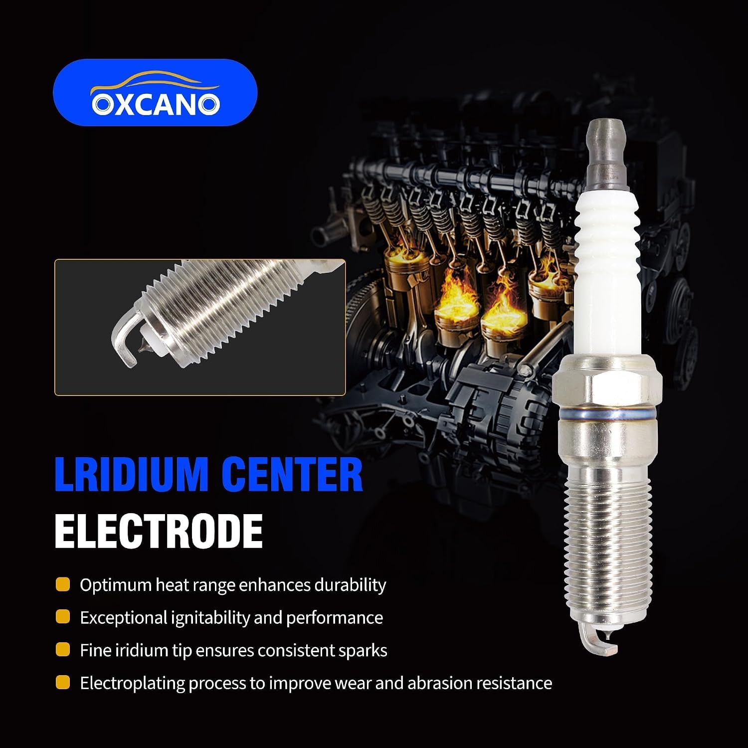 6PCS 41-109 Iridium Spark Plug Compatible with Buick Enclave LaCrosse/Cadillac ATS CTS SRX STS XTS/Chevy Camaro Colorado Equinox Impala Malibu/GMC Acadia Canyon Terrain/Saturn V6 12622561