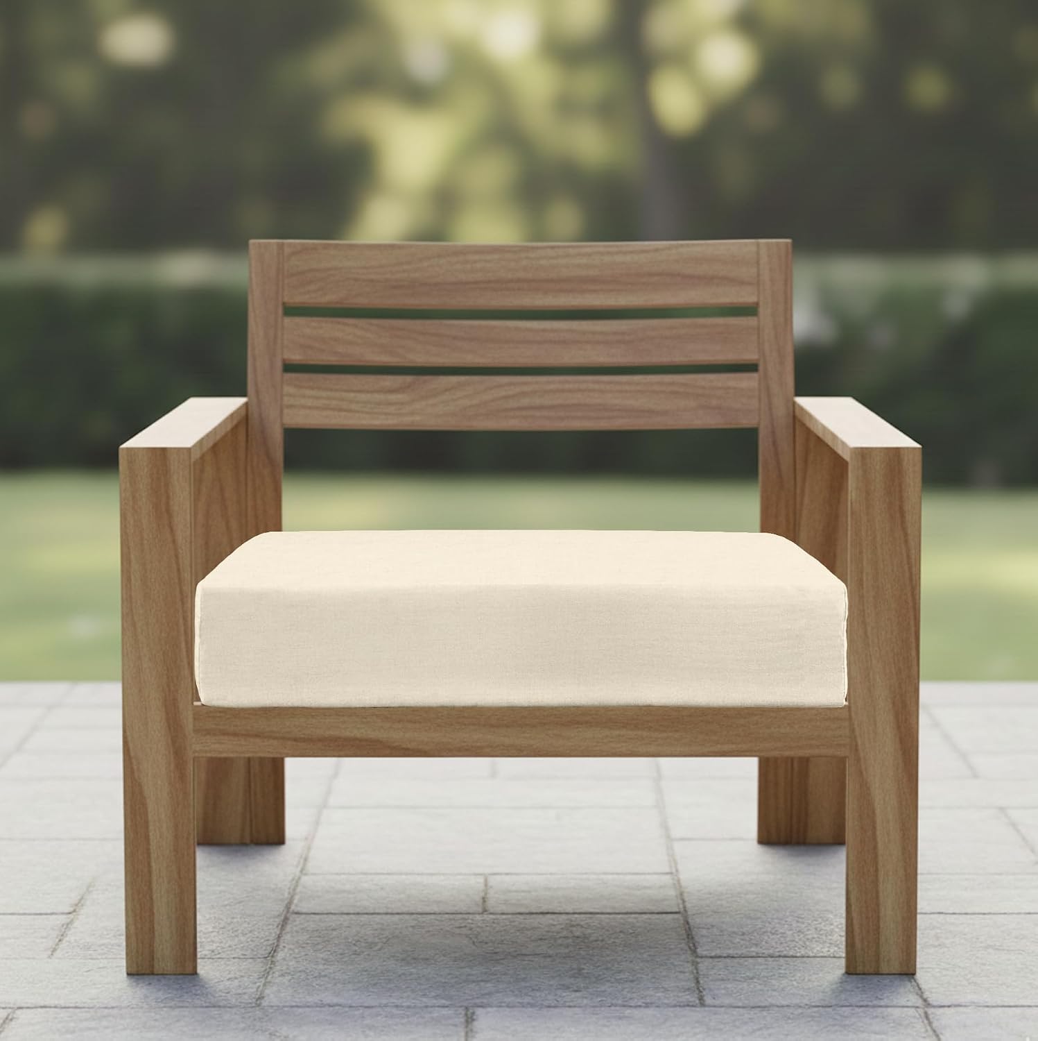 RSH DÉCOR Set of 2 Sunbrella Deep Seating Chair Cushions | 22" x 24" x 4" Seat | Water & Fade-Resistant | Outdoor Chair Cushion for Patio Furniture | Made in USA (Cast Pumice Linen)
