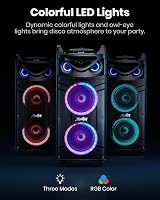 Moukey MK3024 Karaoke Rendszer 2x26cm Mélynyomóval, Bluetooth Hangszóró Fényeffektekkel, 2 Mikrofonnal, Újratölthető Akkumulátorral, TWS/USB 3