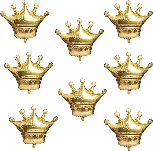 8 globos de papel de aluminio con corona dorada, decoraciones para fiestas, bodas, despedidas de soltera, matrimonios, compromisos