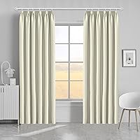 Vista 124 de MAIHER Cortina plisada para oscurecer la habitación, de 108 pulgadas, triple tejido, con aislamiento térmico, ahorro de energía, cortina plisada